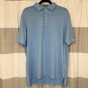 Peter Millar Men’s Golf Shirt, Carolina Blue. Size Medium.